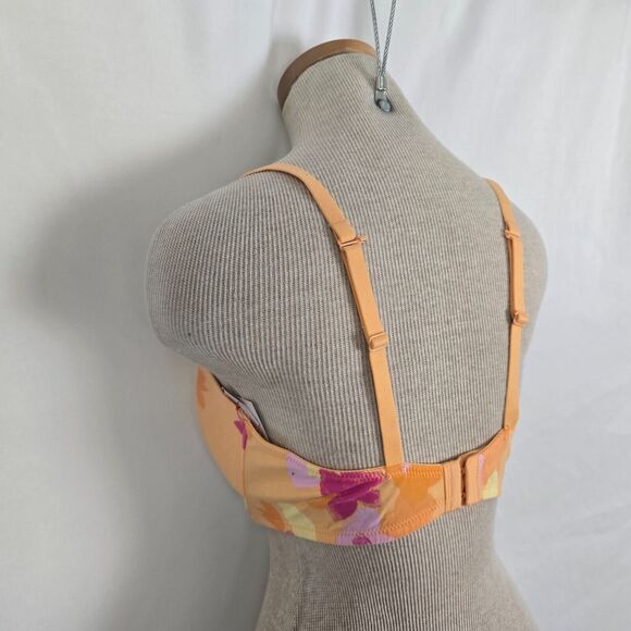 Auden Bra Women's 34DD Pink Orange Floral The Everyday Demi Coverage NWT - Picture 9 of 16